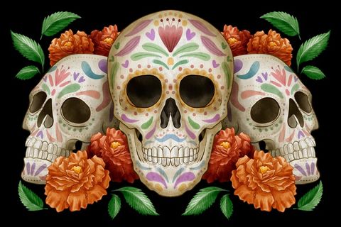 水彩dia de muertos背景 水彩dia de muertos背景