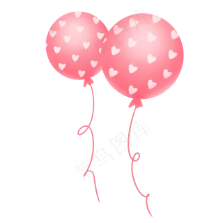 粉红色爱心气球