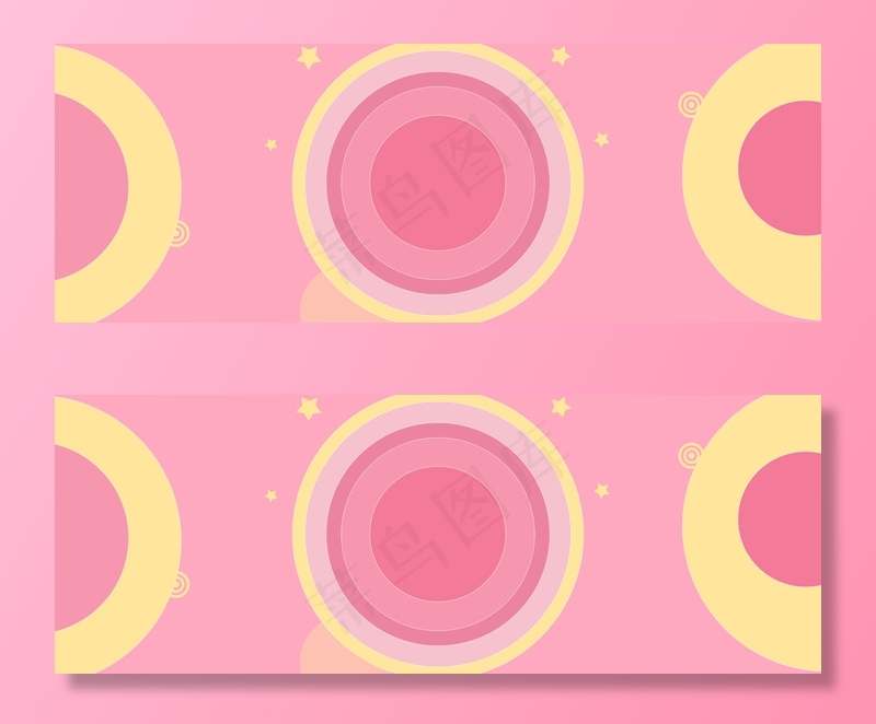 卡通冬季童装促销季几何粉色banner(1920*700px 	       )psd模版下载