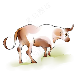 水墨牛牛气冲天