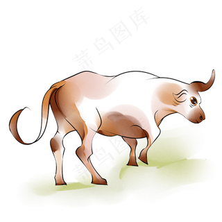 水墨牛牛气冲天