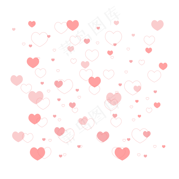 七夕节粉色漂浮爱心