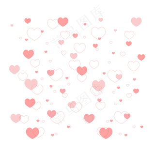 七夕节粉色漂浮爱心