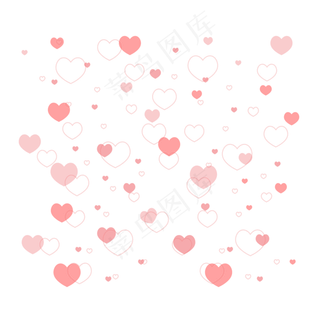 七夕节粉色漂浮爱心