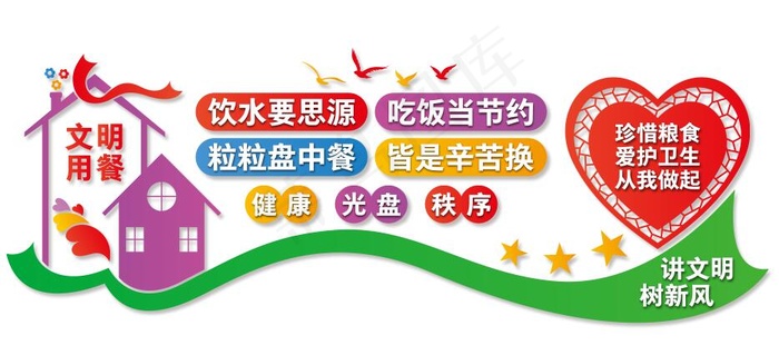 食堂文化墙cdr矢量模版下载