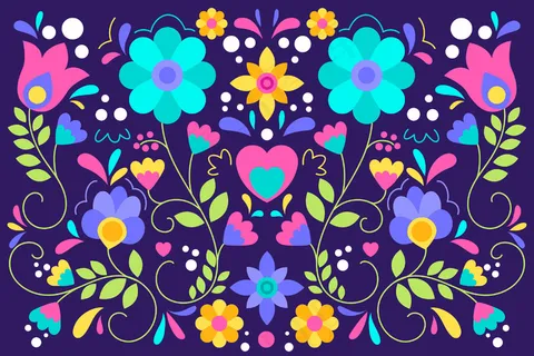 彩色墨西哥图案背景平面设计