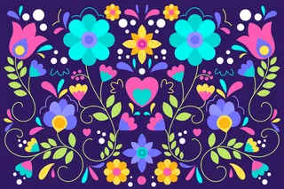 彩色墨西哥图案背景平面设计