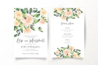 软水彩婚礼请柬模板