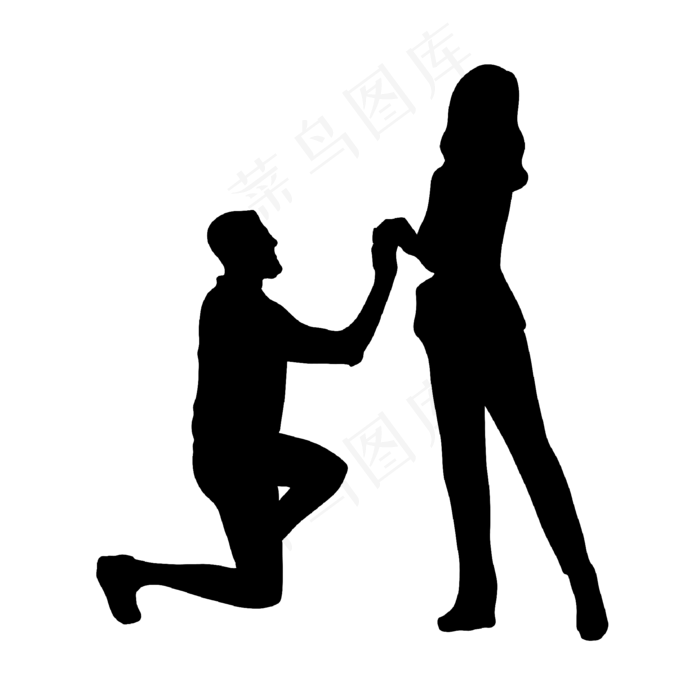 求婚剪影情侣七夕情人节(2000X2000(DPI:300))psd模版下载
