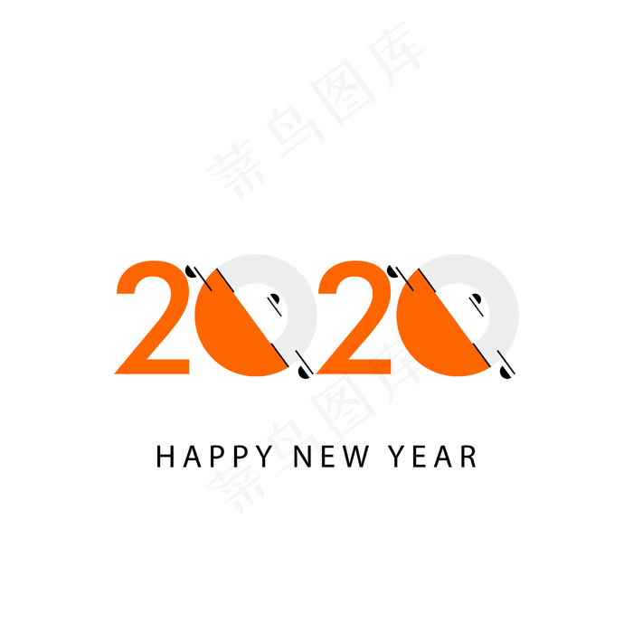 2020新年快乐庆祝插图eps,ai矢量模版下载
