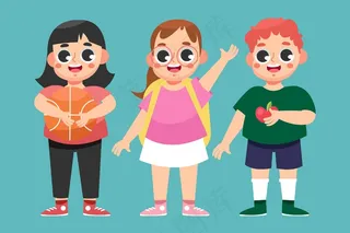 平面设计儿童返校概念