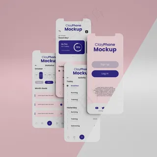 手机屏幕上的应用程序界面模型样机