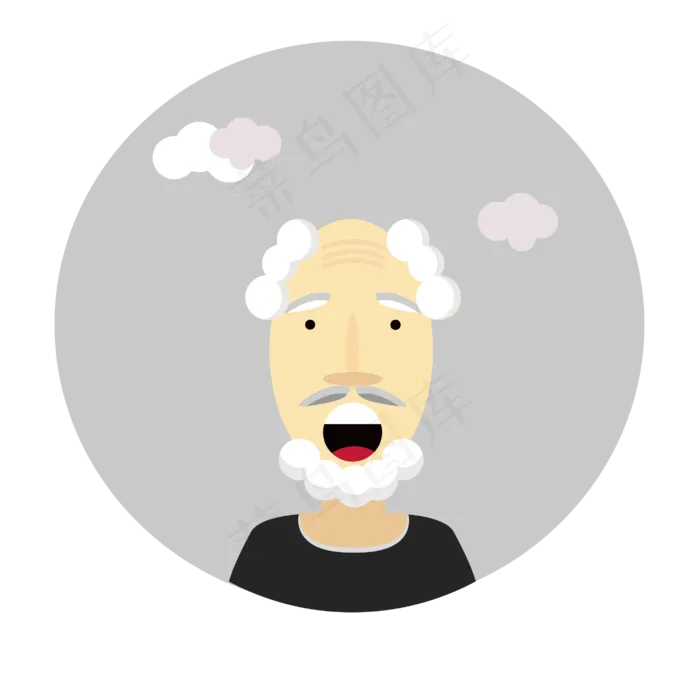 用户白毛矢量重阳节老爷爷透明底(2835*2835px 300 dpi )ai矢量模版下载