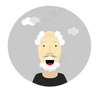 用户白毛矢量重阳节老爷爷透明底