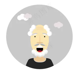 用户白毛矢量重阳节老爷爷透明底