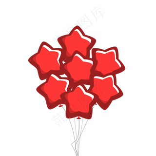 红色国庆节星形星星卡通可商用素