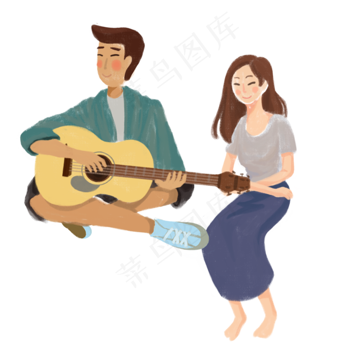 卡通小情侣可商用元素