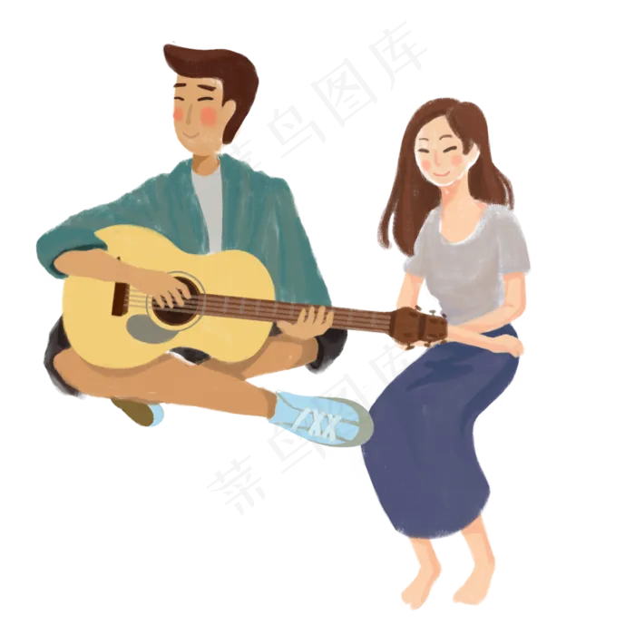 卡通小情侣可商用元素(2000X2000(DPI:150))psd模版下载