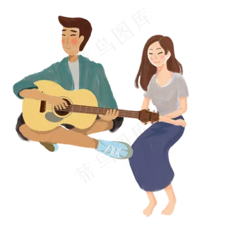 卡通小情侣可商用元素