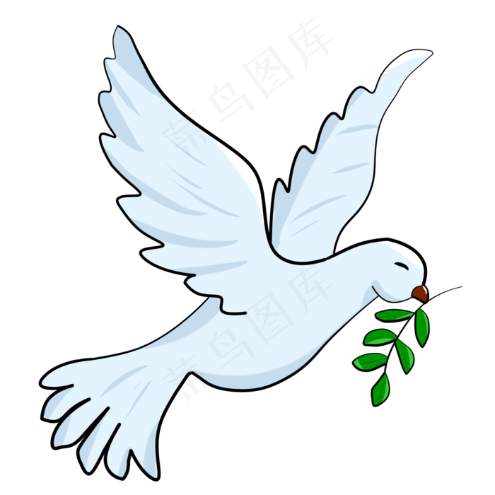 国庆节主题白鸽卡通插画