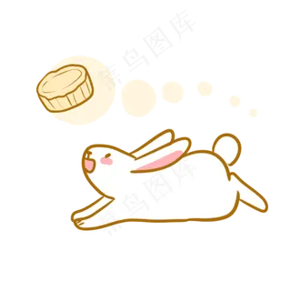 中秋玉兔追月饼表情
