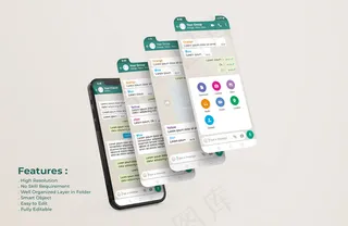 手机上的Whatsapp messenger模板和ui ux应用演示模型样机