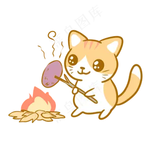 烤红薯的橘猫