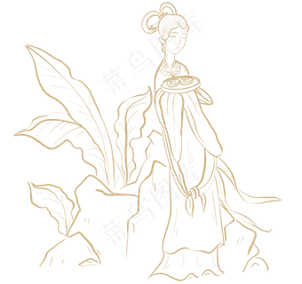 金色中秋节仕女 金色中秋节仕女