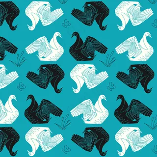 优雅的天鹅图案