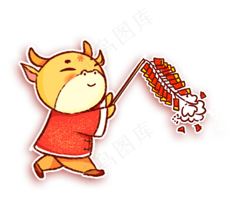 2021年牛年大吉放鞭炮金牛贺岁