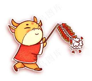 2021年牛年大吉放鞭炮金牛贺岁