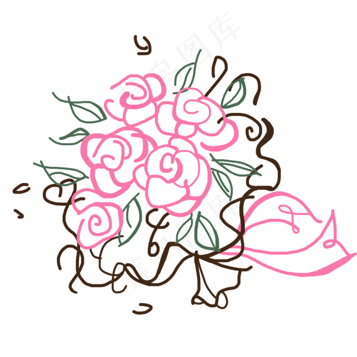 手绘教师节涂鸦鲜花素材