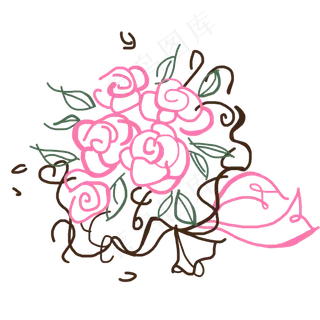 手绘教师节涂鸦鲜花素材