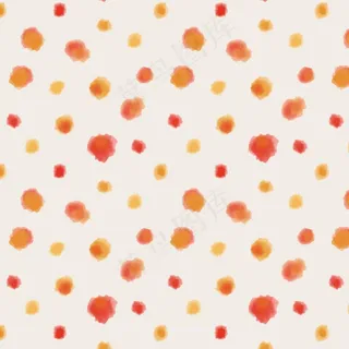 彩色手绘水彩画圆点图案