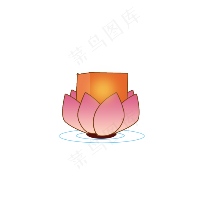花灯莲花粉色中秋节节日元素(2000X2000(DPI:200))psd模版下载