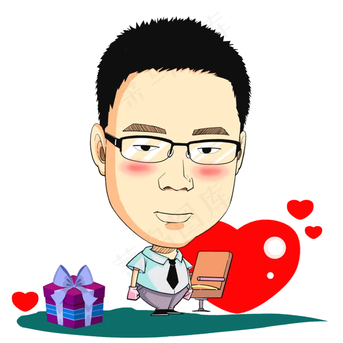 七情人节卡通漫画(2000X2000(DPI:300))psd模版下载
