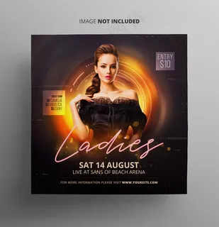 女士夜派对宣传单,DM传单模板