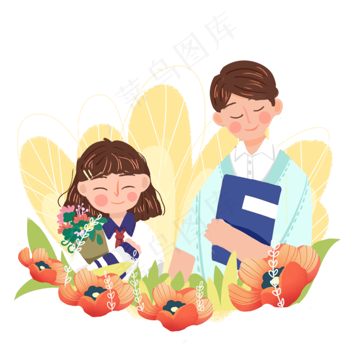 教师节献给老师鲜花png素材(2000X2000(DPI:300))psd模版下载