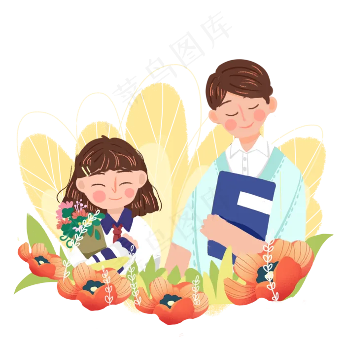 教师节献给老师鲜花png素材(2000X2000(DPI:300))psd模版下载