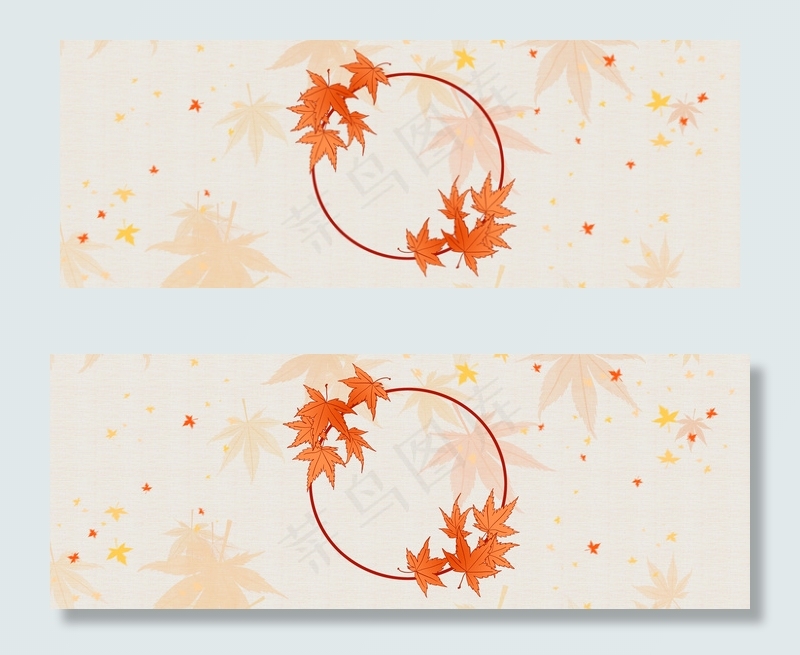 秋季文艺简约手绘树叶黄色banner