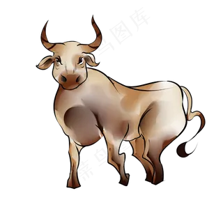 水墨牛牛年大吉