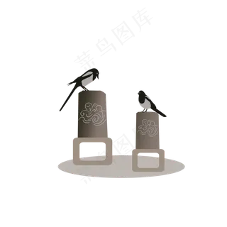 七夕情人节可爱喜鹊