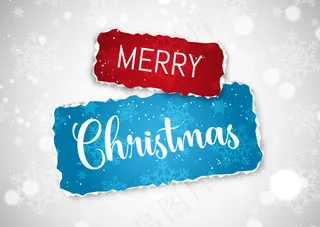 在雪花和星星上用撕破的纸设计的圣诞节背景