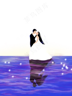 情侣湖泊亲吻场景