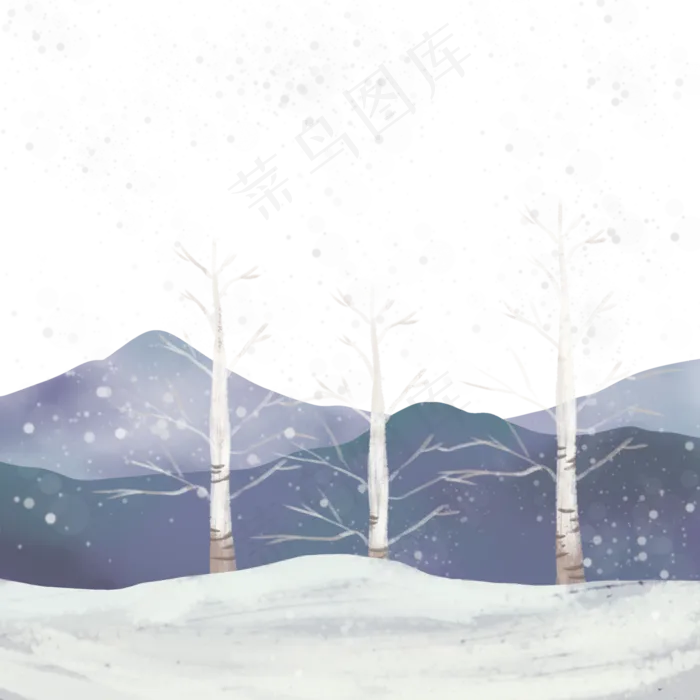 冬天冬季立冬雪景(3000X3000(DPI:300))psd模版下载