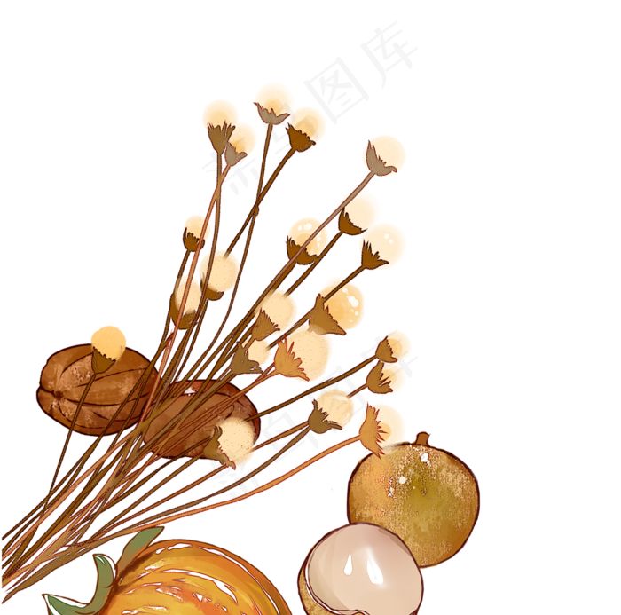 中国风古风水彩秋天丰秋分