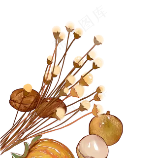 中国风古风水彩秋天丰秋分