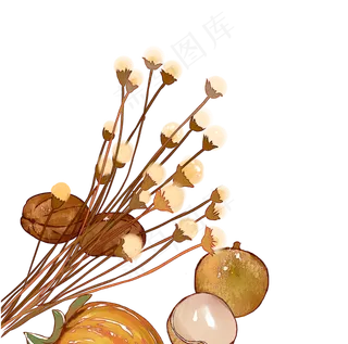 中国风古风水彩秋天丰秋分