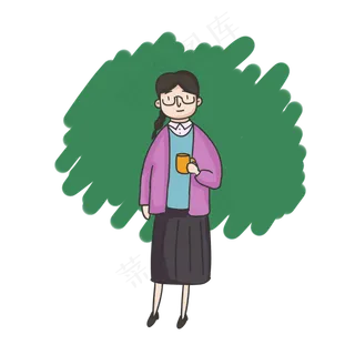 喝水的女老师元素 喝水的女老师元素