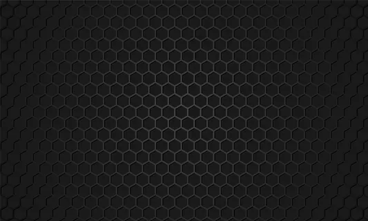 黑色六边形碳纤维金属纹理背景。